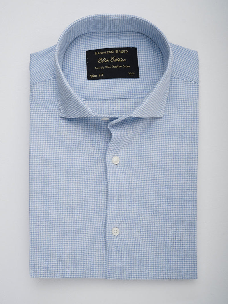 Light Blue Self, Elite Edition, Cutaway Collar Men’s Formal Shirt (FS-158)