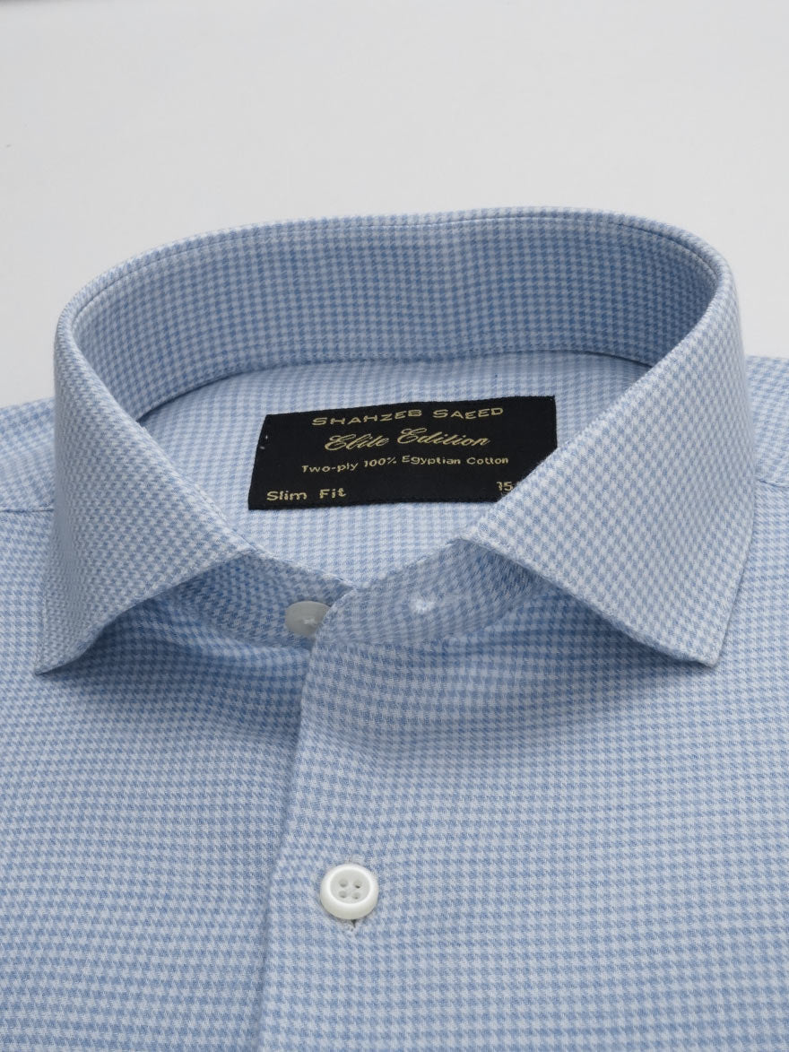 Light Blue Self, Elite Edition, Cutaway Collar Men’s Formal Shirt (FS-158)