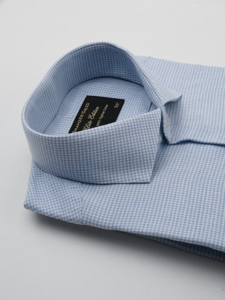 Light Blue Self, Elite Edition, Cutaway Collar Men’s Formal Shirt (FS-158)