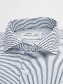 White & Blue Striped, Executive Series, Cutaway Collar Men’s Formal Shirt (FS-167)