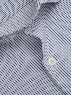 White & Blue Striped, Executive Series, Cutaway Collar Men’s Formal Shirt (FS-167)