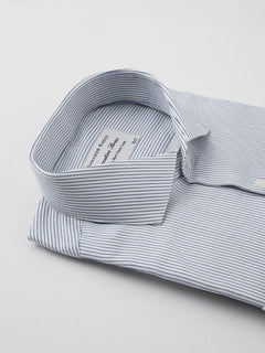 White & Blue Striped, Executive Series, Cutaway Collar Men’s Formal Shirt (FS-167)