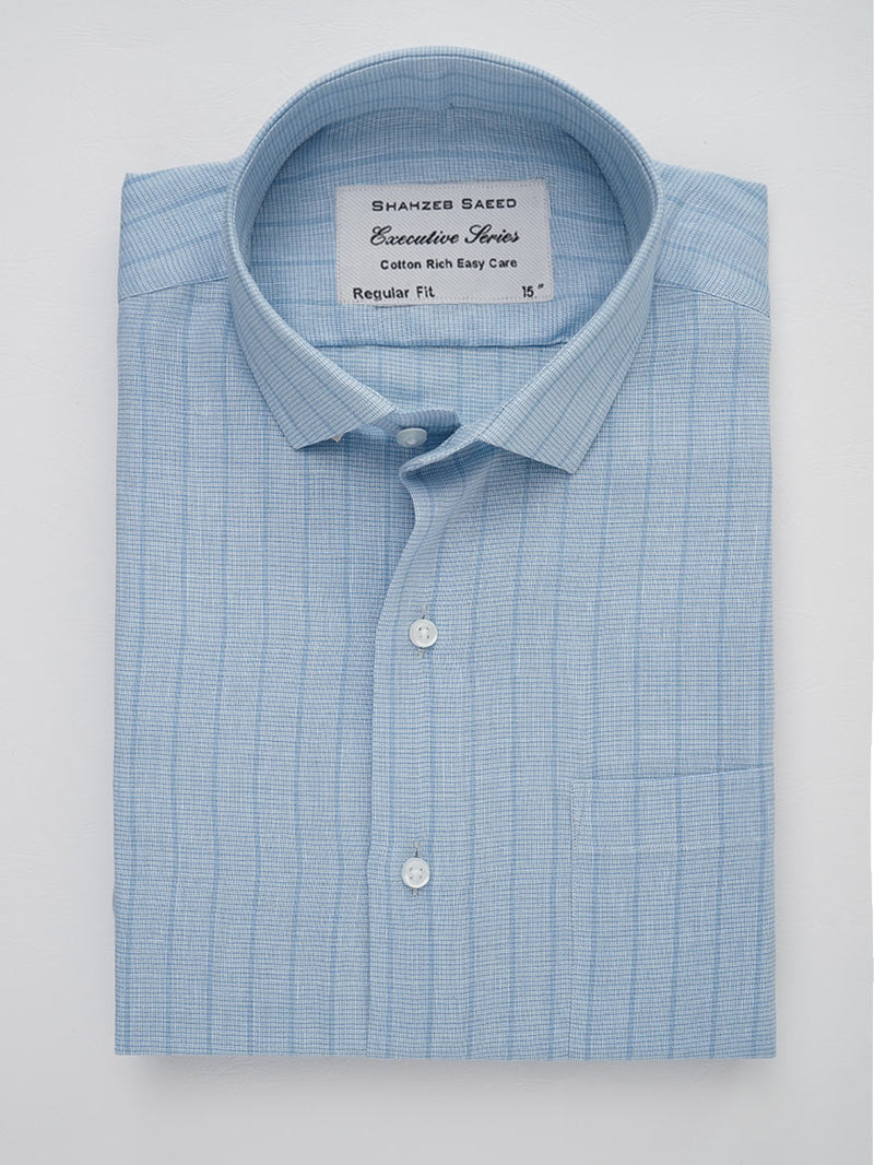 Light Blue Self Striped, Executive Series, Spread Collar Men’s Formal Shirt (FS-171)