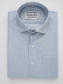 Blue Self Striped, Executive Series, French Collar Men’s Formal Shirt (FS-172)