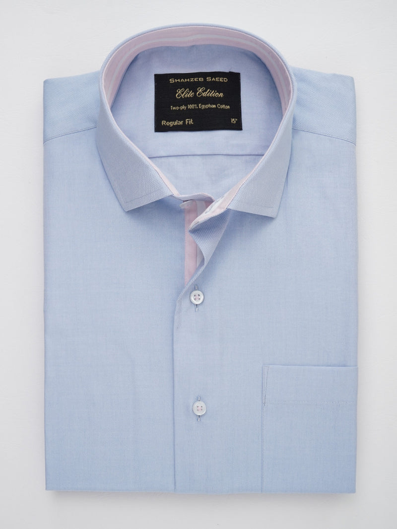 Light Blue Self, Elite Edition, Spread Collar Men’s Designer Formal Shirt (FS-175)