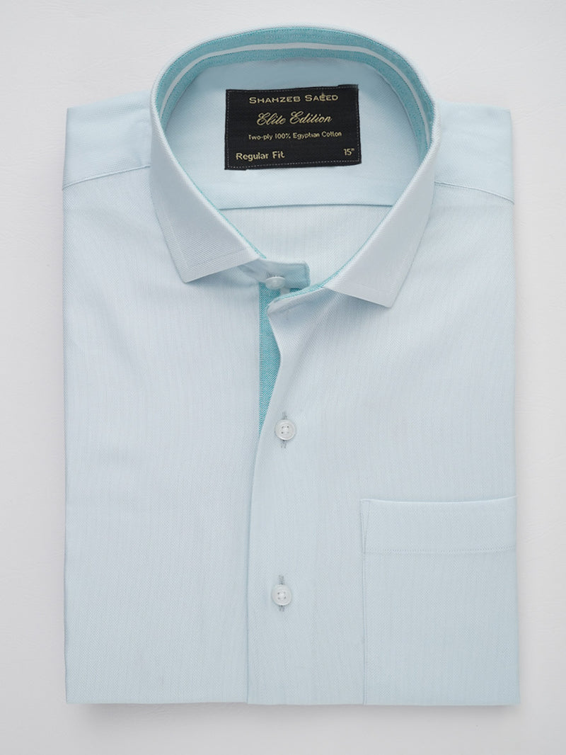 Ice Blue Self, Elite Edition, Spread Collar Men’s Designer Formal Shirt (FS-177)