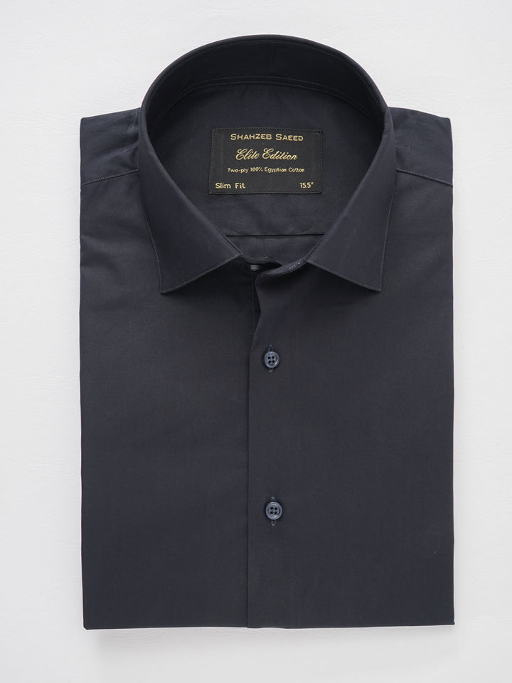 Dark Blue Plain, Elite Edition, French Collar Men’s Formal Shirt (FS-183)