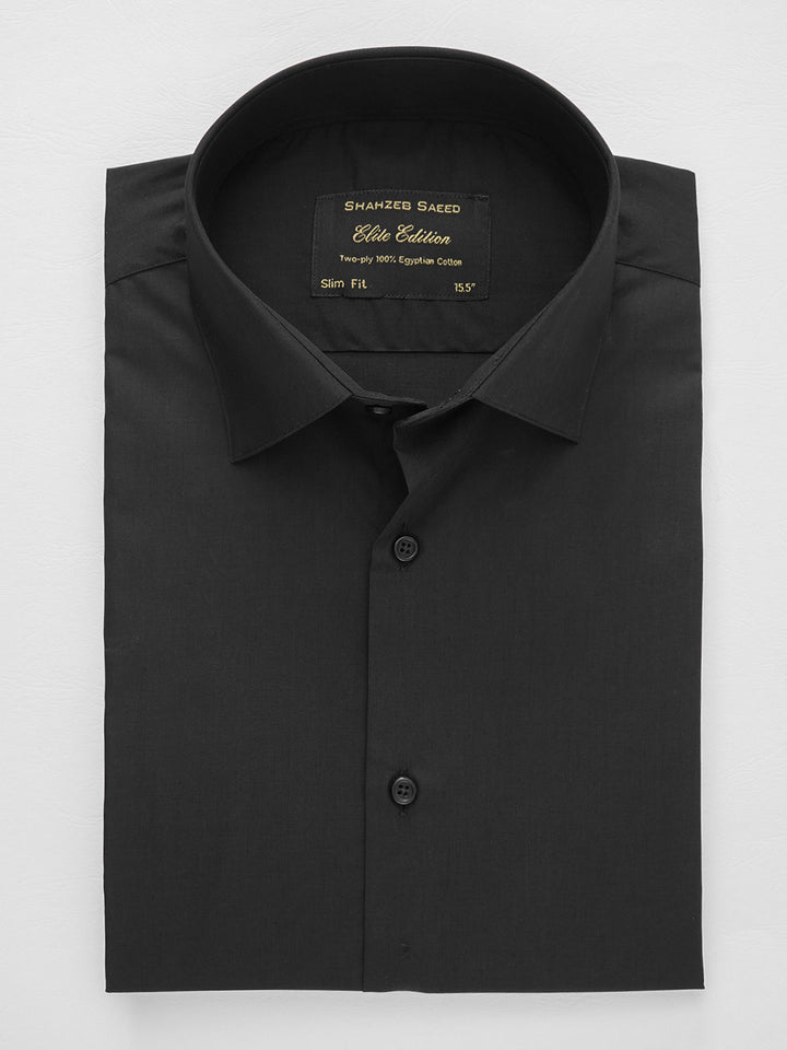 Black Plain, Elite Edition, French Collar Men’s Formal Shirt (FS-184)