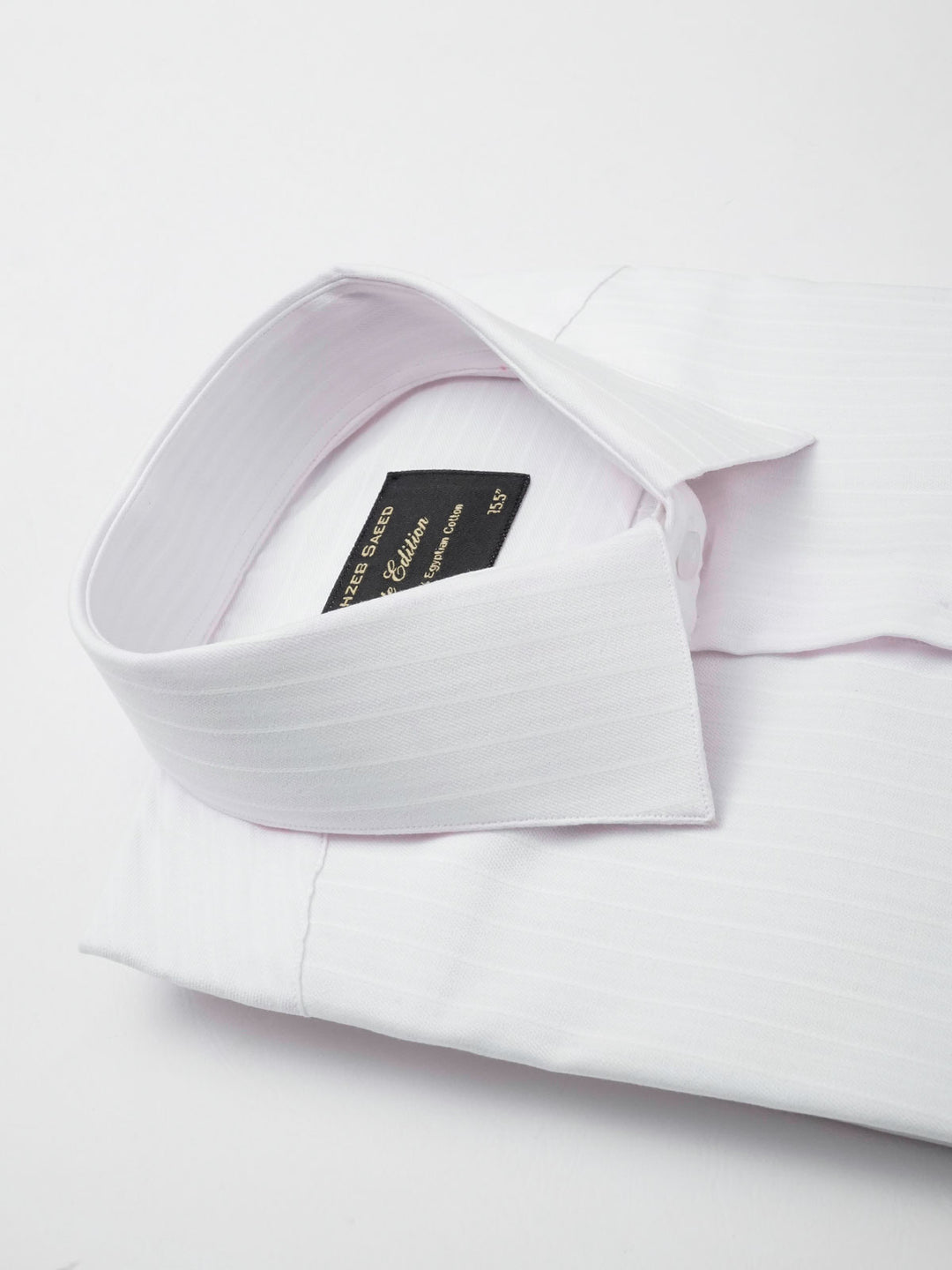 Baby Pink & White Self Striped, Elite Edition, French Collar Men’s Formal Shirt (FS-019)