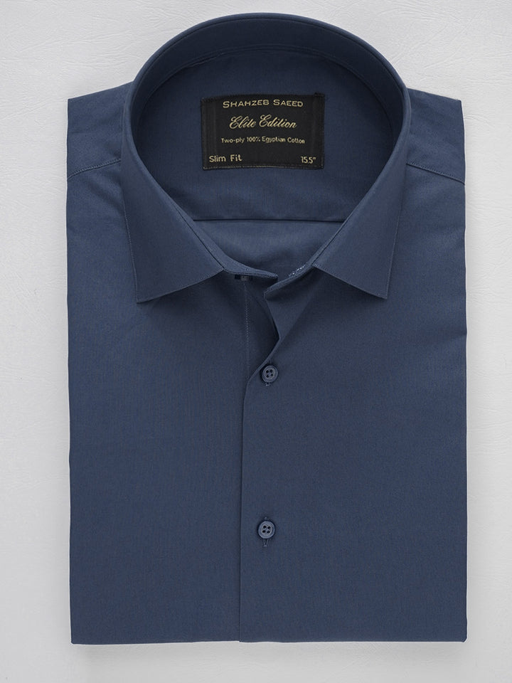 Dark Blue Plain, Elite Edition, French Collar Men’s Formal Shirt (FS-191)