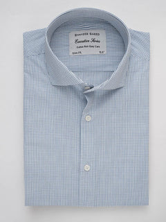 Blue Micro Checkered, Executive Series, Cutaway Collar Men’s Formal Shirt (FS-197)