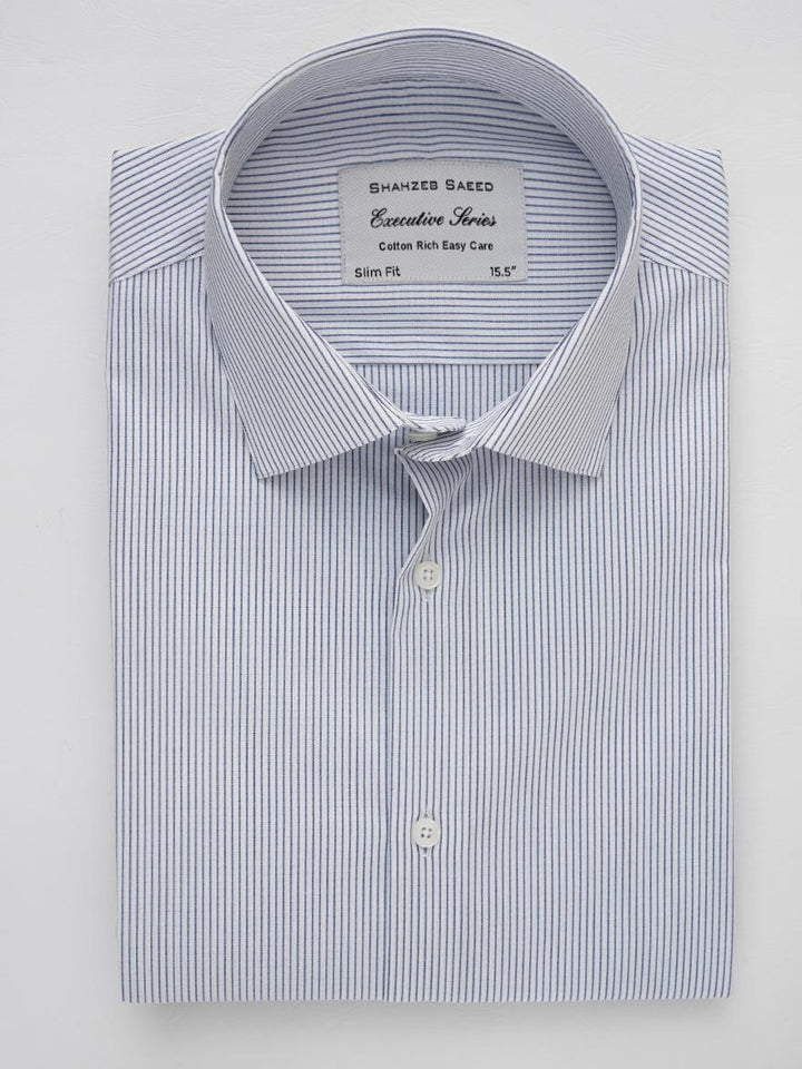 Blue Self Striped, Executive Series, Cutaway Collar Men’s Formal Shirt (FS-199)