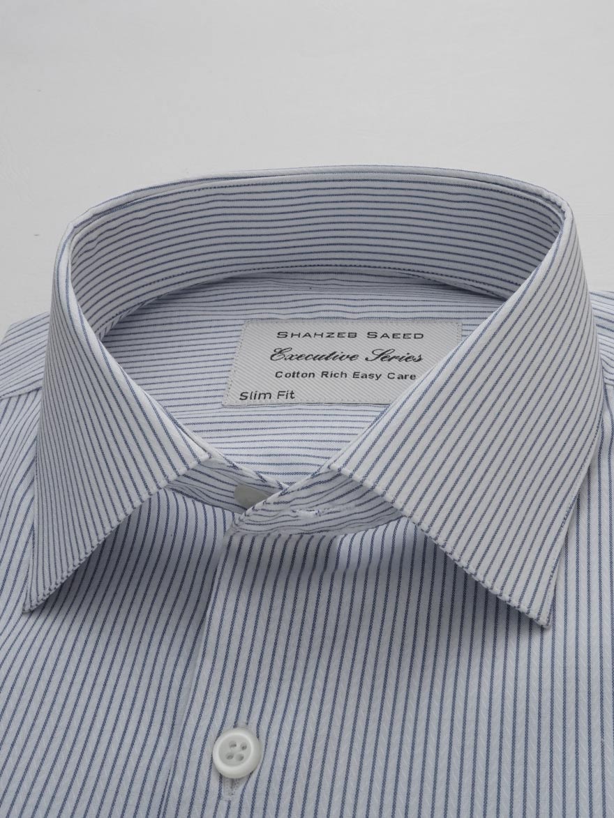 Blue Self Striped, Executive Series, Cutaway Collar Men’s Formal Shirt (FS-199)