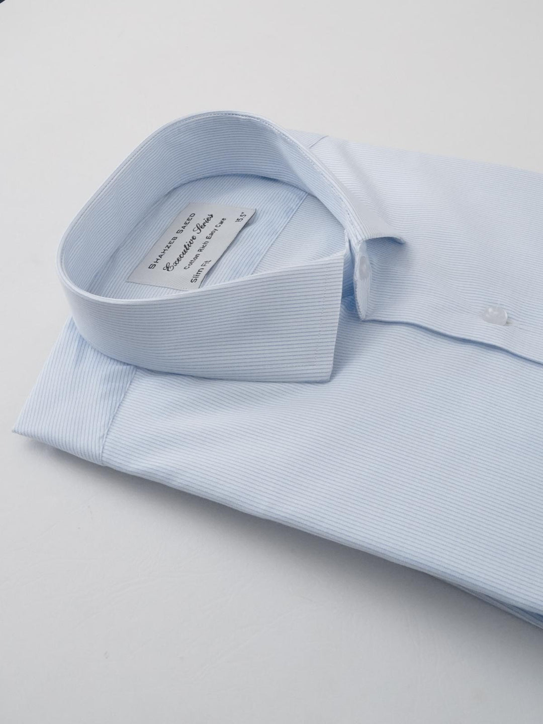 Light Blue Striped, Executive Series, Spread Collar Men’s Formal Shirt (FS-206)