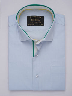 Light Blue Self, Elite Edition, French Collar Men’s Designer Formal Shirt (FS-217)