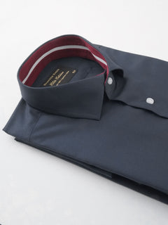 Navy Blue Plain, Elite Edition, French Collar Men’s Designer Formal Shirt (FS-218)