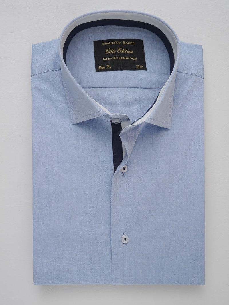 Sky Blue Self, Elite Edition, French Collar Men’s Designer Formal Shirt (FS-224)