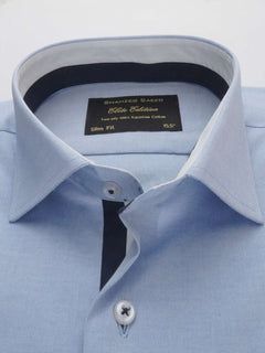 Sky Blue Self, Elite Edition, French Collar Men’s Designer Formal Shirt (FS-224)