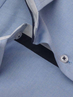 Sky Blue Self, Elite Edition, French Collar Men’s Designer Formal Shirt (FS-224)