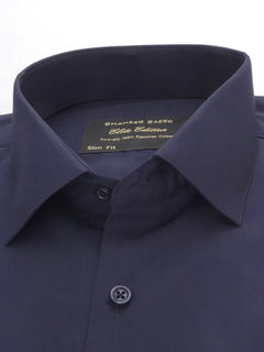 Navy Blue Plain, Elite Edition, French Collar Men’s Formal Shirt (FS-230)