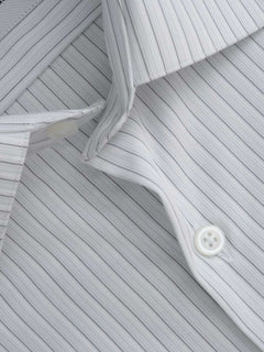 Grey & White Self Striped, Executive Series, French Collar Men’s Formal Shirt (FS-238)