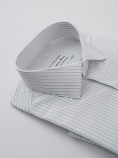 Grey & White Self Striped, Executive Series, French Collar Men’s Formal Shirt (FS-238)