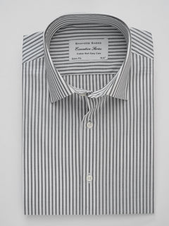 Black & White Striped, Executive Series, French Collar Men’s Formal Shirt (FS-242)