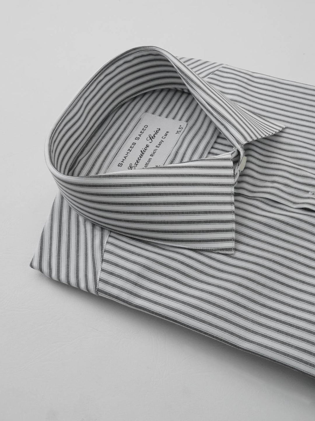 Black & White Striped, Executive Series, French Collar Men’s Formal Shirt (FS-242)