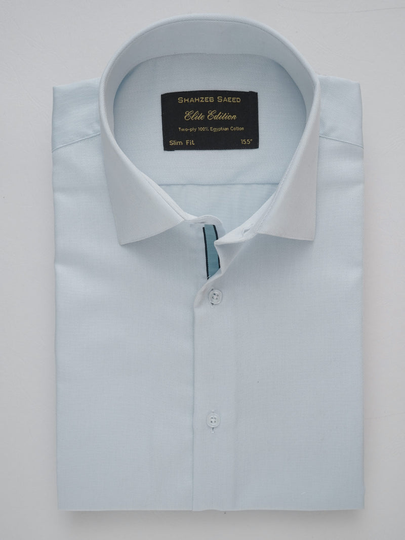 Light Blue Plain, Elite Edition, French Collar Men’s Designer Formal Shirt (FS-248)