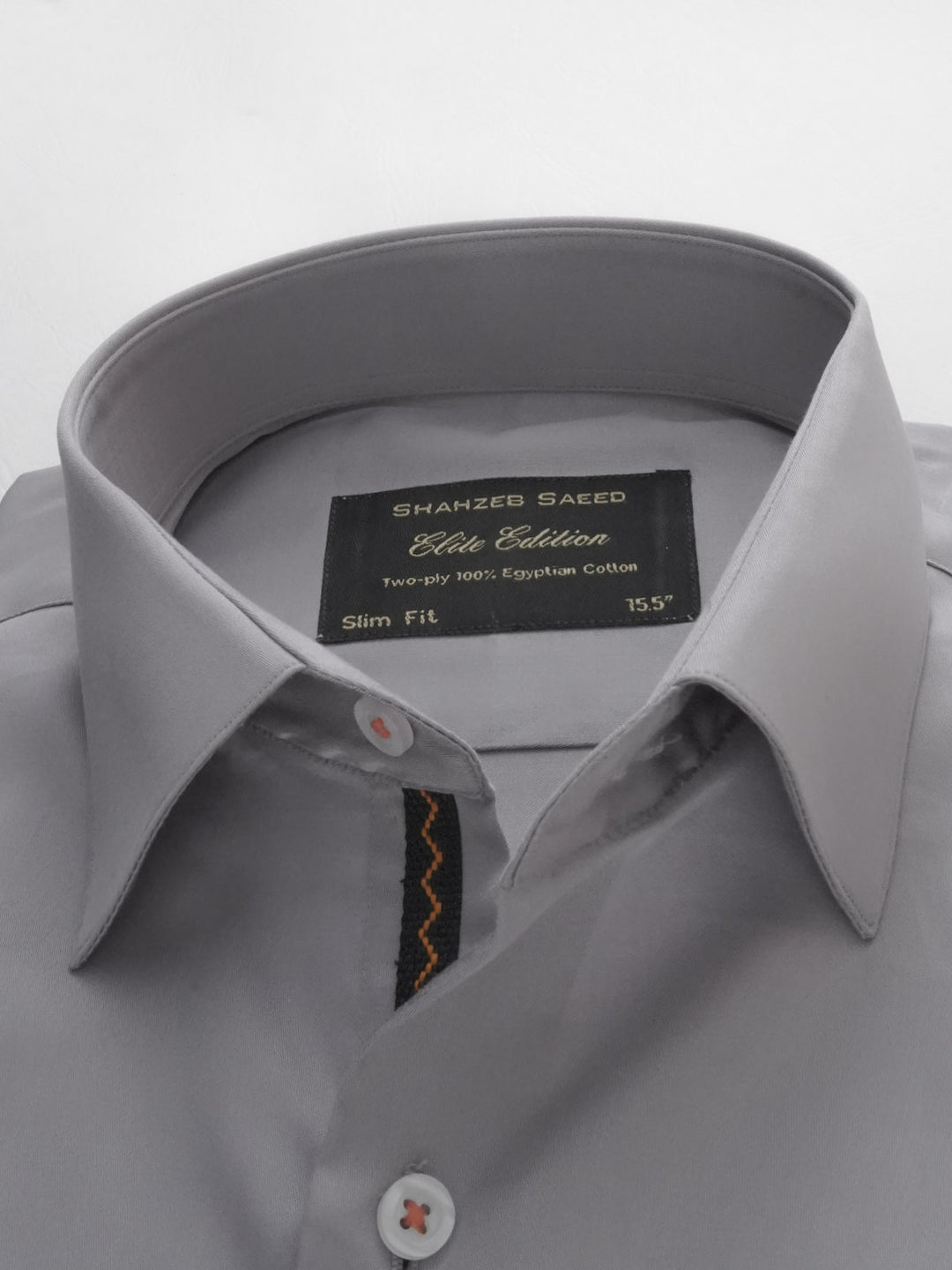 Grey Plain, Elite Edition, French Collar Men’s Designer Formal Shirt (FS-250)