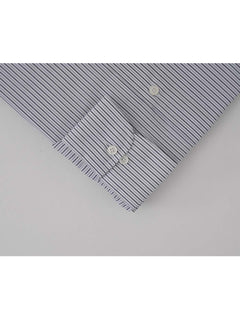 Navy Blue & White Striped, Executive Series, French Collar Men’s Formal Shirt (FS-258)