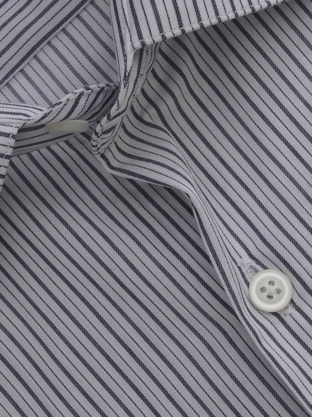 Navy Blue & White Striped, Executive Series, French Collar Men’s Formal Shirt (FS-258)