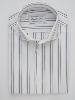 Grey & White Striped, Executive Series, Cutaway Collar Men’s Formal Shirt (FS-270)