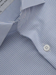 Blue & White Self Striped, Executive Series, Cutaway Collar Men’s Formal Shirt (FS-271)