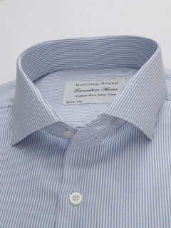 Blue & White Self Striped, Executive Series, Cutaway Collar Men’s Formal Shirt (FS-271)