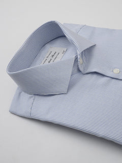 Blue & White Self Striped, Executive Series, Cutaway Collar Men’s Formal Shirt (FS-271)