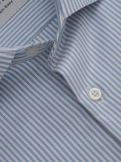 Light Blue & White Striped, Executive Series, Cutaway Collar Men’s Formal Shirt (FS-272)