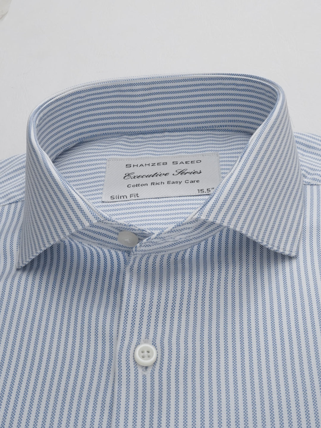 Light Blue & White Striped, Executive Series, Cutaway Collar Men’s Formal Shirt (FS-272)