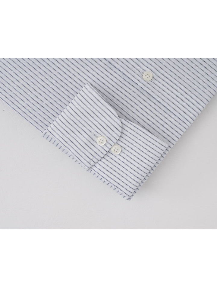 Grey & White Striped, Executive Series, Cutaway Collar Men’s Formal Shirt (FS-273)