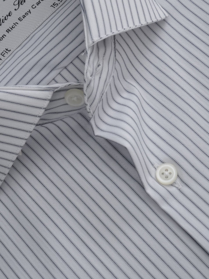 Grey & White Striped, Executive Series, Cutaway Collar Men’s Formal Shirt (FS-273)