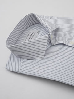 Grey & White Striped, Executive Series, Cutaway Collar Men’s Formal Shirt (FS-273)