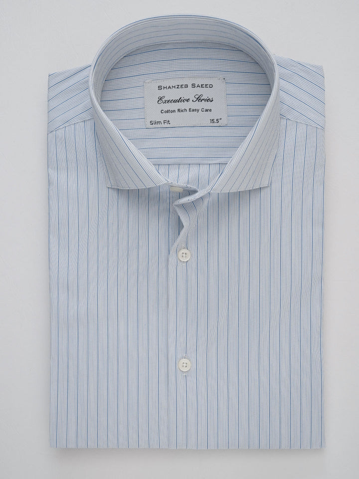 Light Blue Striped, Executive Series, Cutaway Collar Men’s Formal Shirt (FS-278)