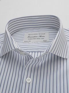 Blue & White Striped, Executive Series, Cutaway Collar Men’s Formal Shirt (FS-279)