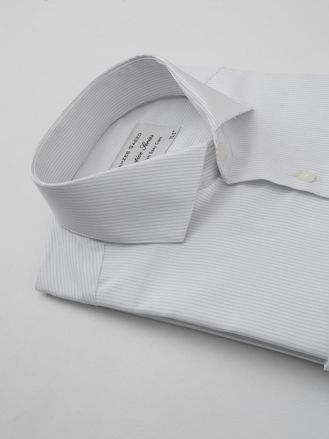 Grey & White Self Striped, Executive Series, Cutaway Collar Men’s Formal Shirt (FS-280)