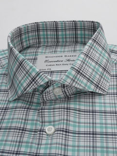 Multi Color Micro Checkered, Executive Series, Cutaway Collar Men’s Formal Shirt (FS-285)