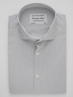 Grey Micro Checkered, Executive Series, Cutaway Collar Men’s Formal Shirt (FS-286)