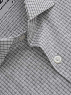 Grey Micro Checkered, Executive Series, Cutaway Collar Men’s Formal Shirt (FS-286)