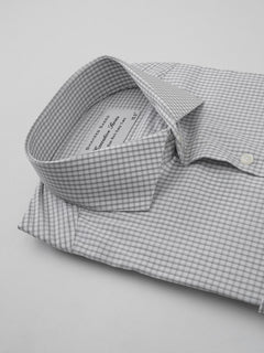 Grey Micro Checkered, Executive Series, Cutaway Collar Men’s Formal Shirt (FS-286)