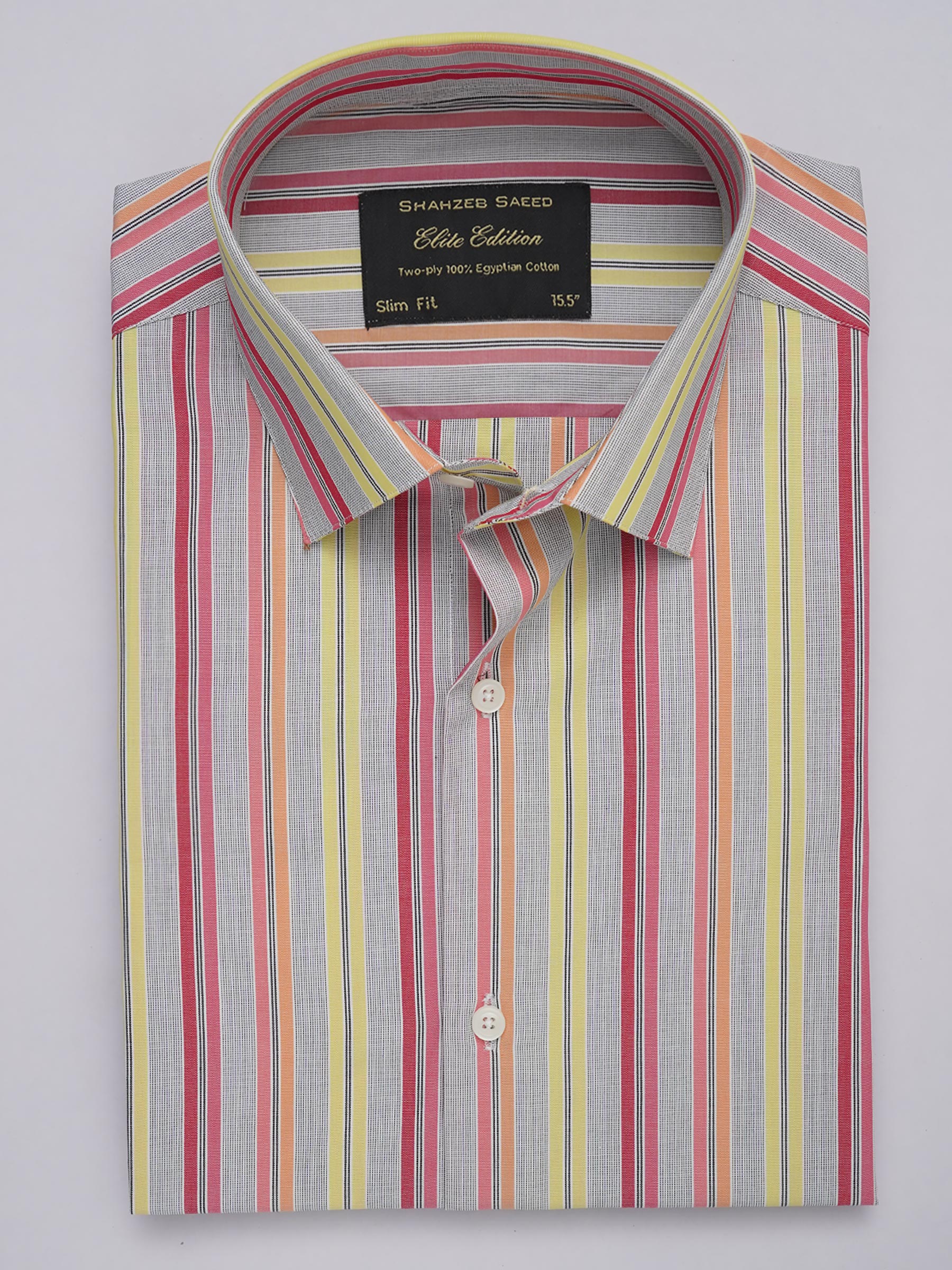 Multi Color Striped, Elite Edition, French Collar Men’s Formal Shirt (FS-292)