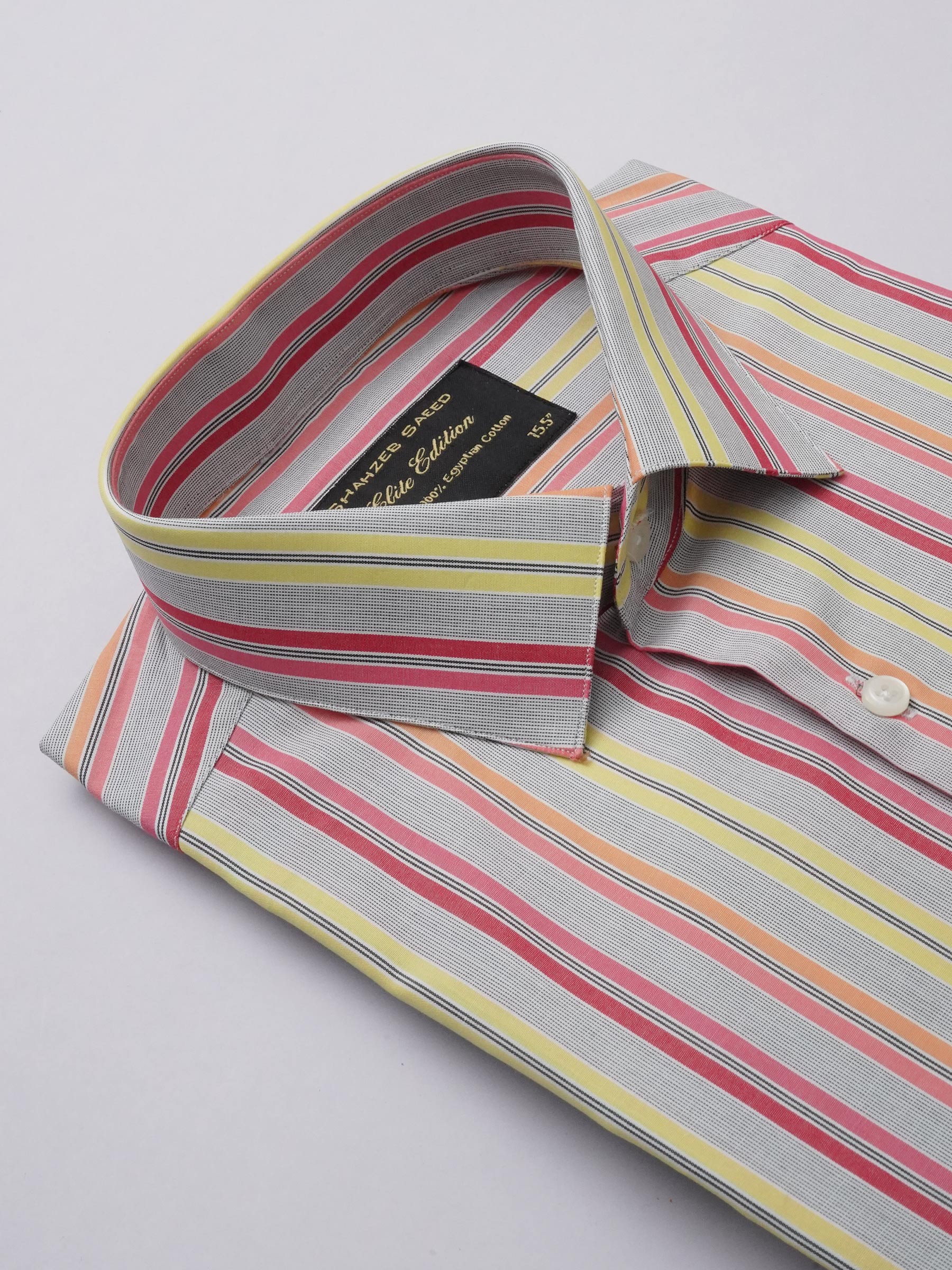 Multi Color Striped, Elite Edition, French Collar Men’s Formal Shirt (FS-292)